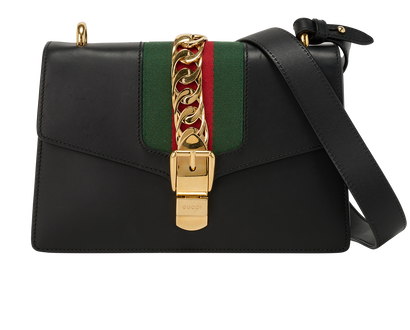 Small Sylvie, &pound;750, Handbags, Navy, Leather, Front view